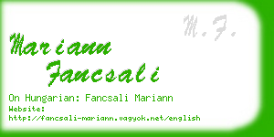 mariann fancsali business card